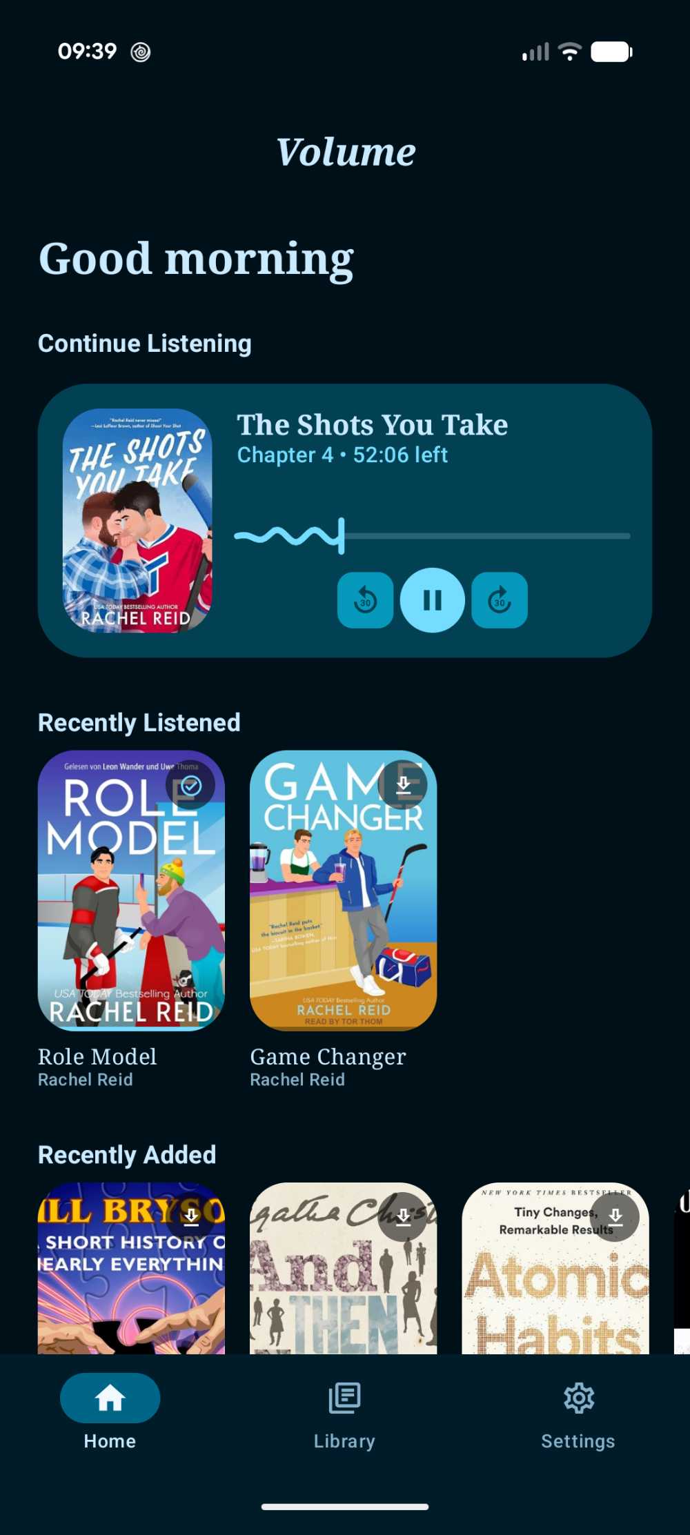 Volume Home Dashboard Screen