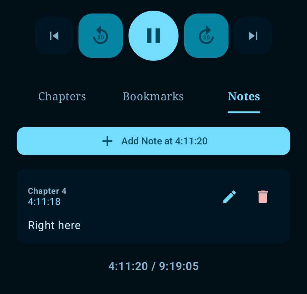 Timestamped Notes Screen